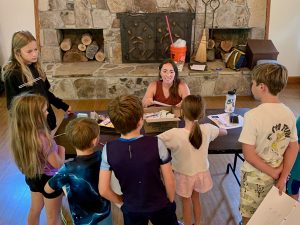 Kristen Muscaro-Winters with kids camp participants