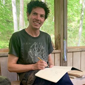 Artist Mike Seymour at Touchstone during his spring residency