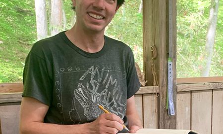 Artist Mike Seymour at Touchstone during his spring residency