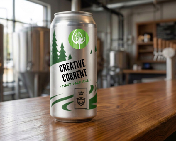 Creative current label - beer can