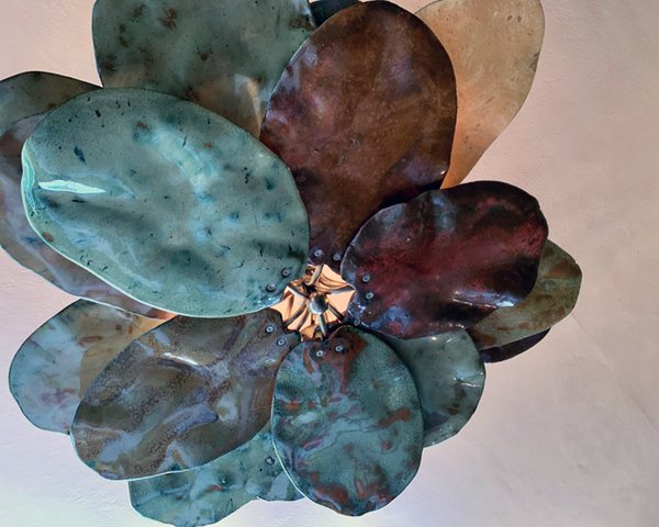 Mike Seymour ceramic chandeliers on view at Touchstone Center for Crafts